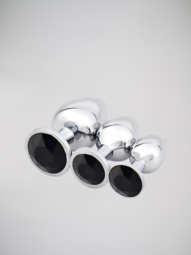 Scandals Metal Butt Plug with Crystal - Temperature Responsive Aluminium Plug